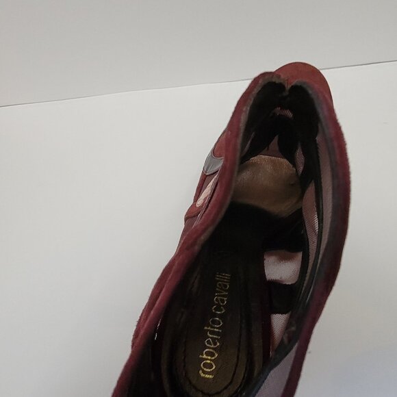 ROBERTO CAVALLI Python, Suede and Mesh Ankle Boots - Picture 9 of 14